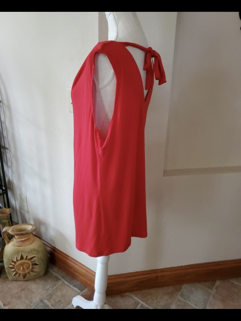 CAbi 3051 Scarlett Red Tie-Back Sleeveless Tank - Large